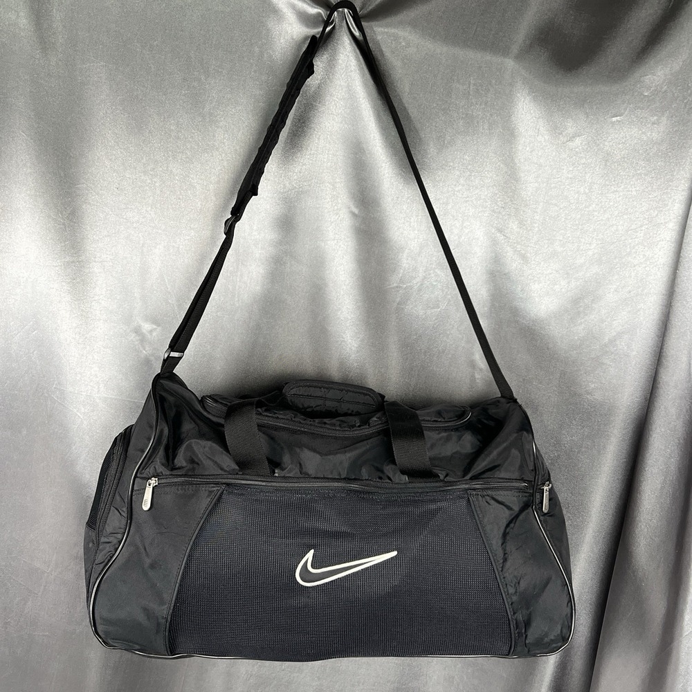 Nike Elite Duffel Bag Black Mesh Pocket BA0037-001 Vintage 2008‎ Sport Gym 20" L